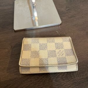 Louis Vuitton Beige and gray  Checkered Wallet